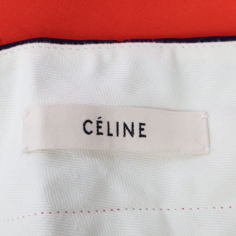 Celine 2 1m60/6108 Navy Phoebe Period Back Pocket Stitching Slacks Pants 36