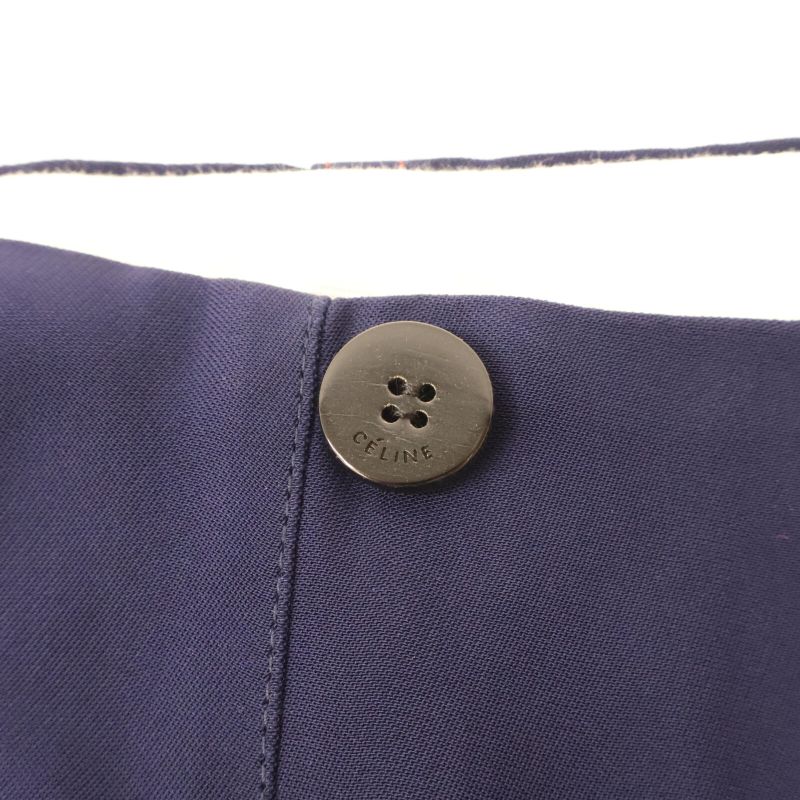 Celine 2 1m60/6108 Navy Phoebe Period Back Pocket Stitching Slacks Pants 36