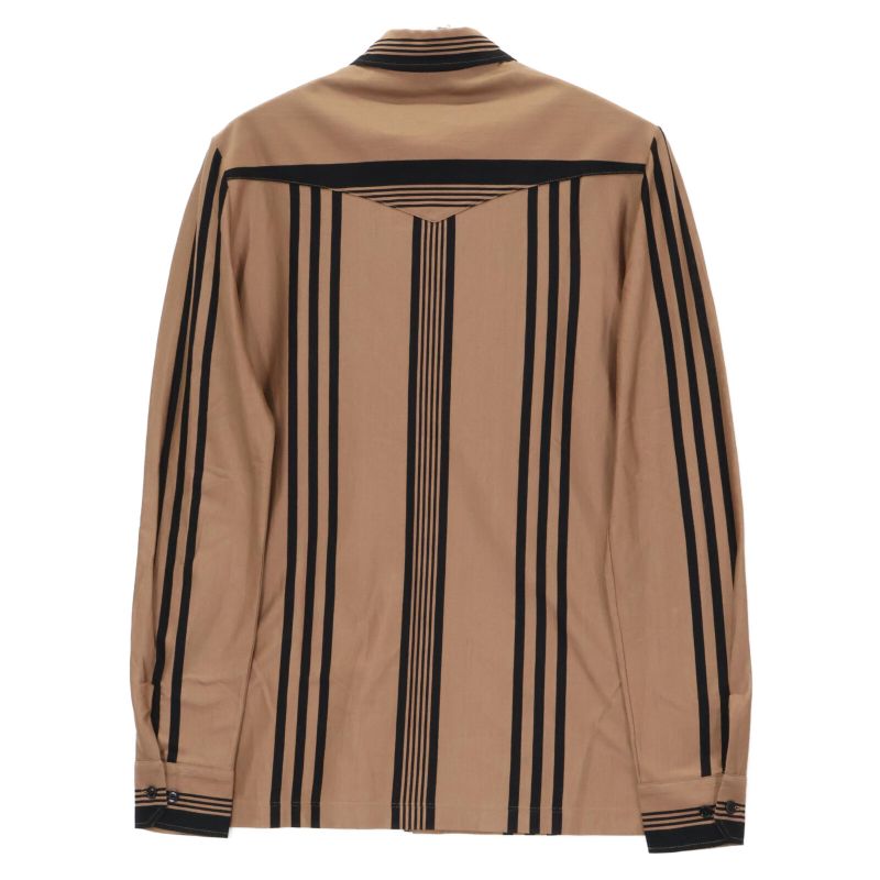 Bottega Veneta Brown 50924 Striped Western Shirt 46