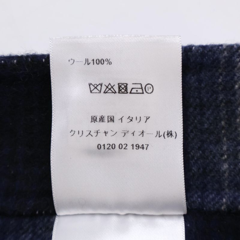 Christian DIOR Blue Checked Wool Skirt 050j40a1285 34