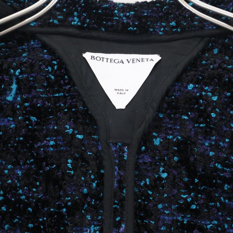 Bottega Veneta Black/blue 686158 Chenille Bouclé Jacket 38