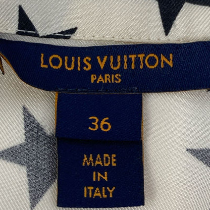 Louis Vuitton 22 Years White And Black Stars All Over Casual Shirt Fnbl38 36