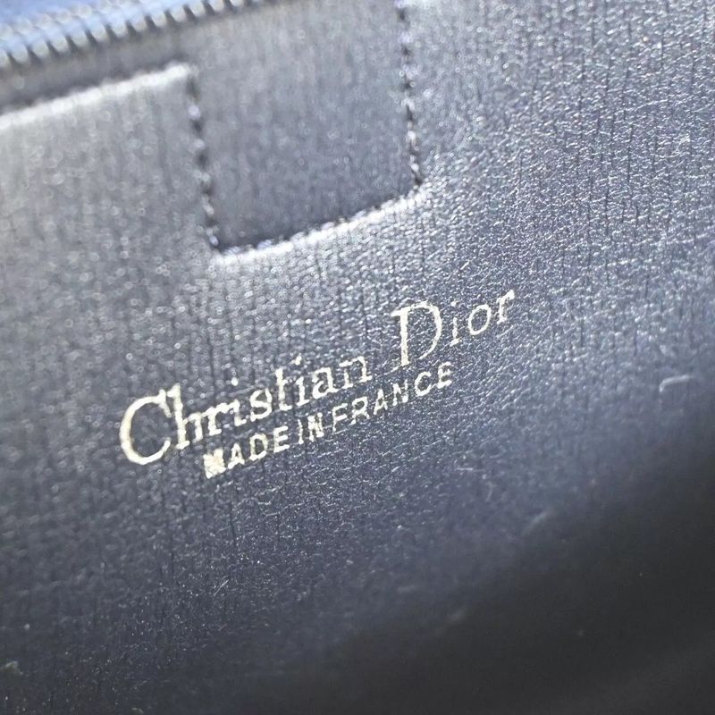 Christian DIOR Second Bag Clutch Bag Navy Vintage 07bs069