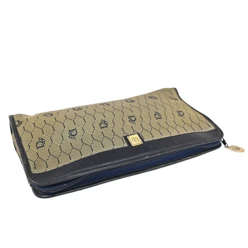 Christian DIOR Second Bag Clutch Bag Navy Vintage 07bs069