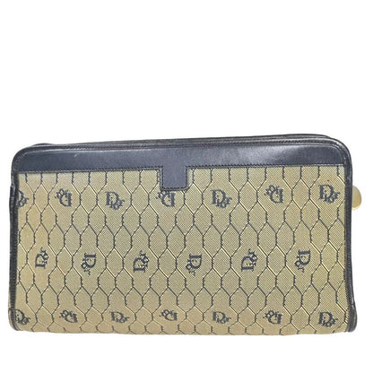 Christian DIOR Second Bag Clutch Bag Navy Vintage 07bs069