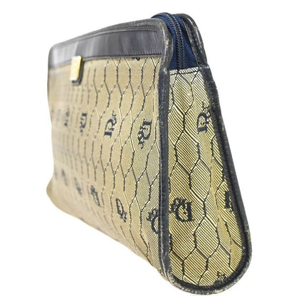 Christian DIOR Second Bag Clutch Bag Navy Vintage 07bs069