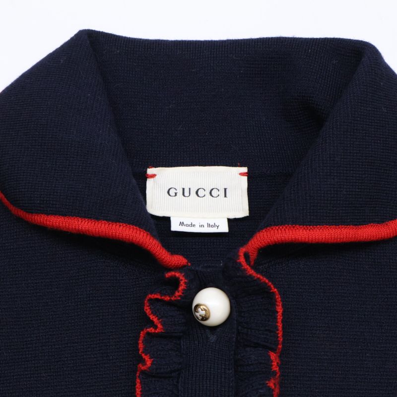 Gucci 525530x1635 Sherry Line GG Pearl Button Knit Dress 6