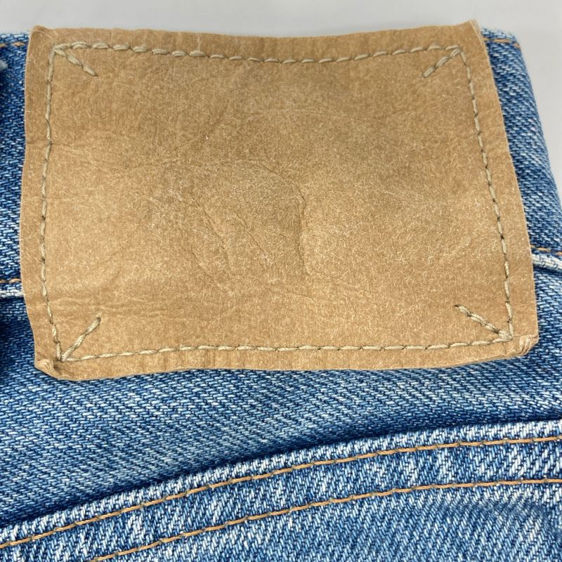 Celine N782 086T 08TU Blue Cotton Vintage Union Wash Button Fly Denim Pants 30