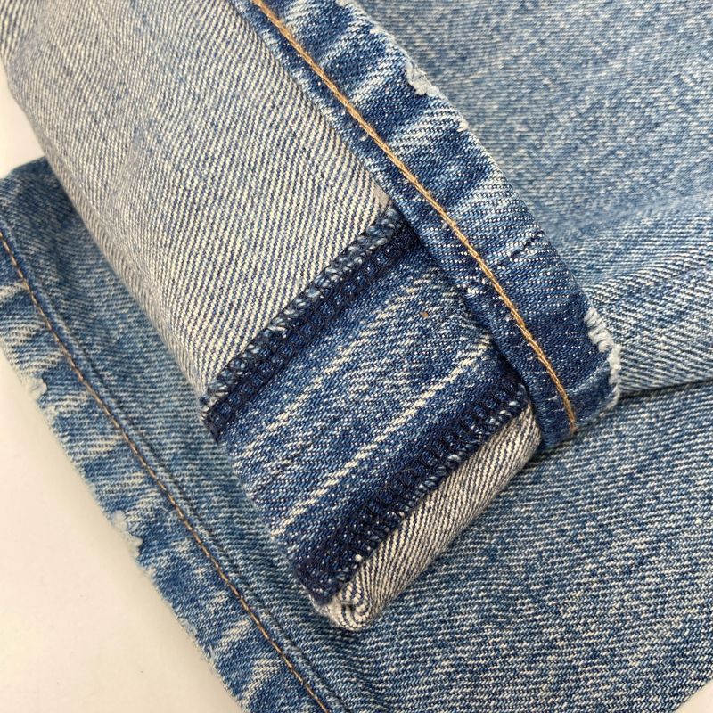 Celine N782 086T 08TU Blue Cotton Vintage Union Wash Button Fly Denim Pants 30
