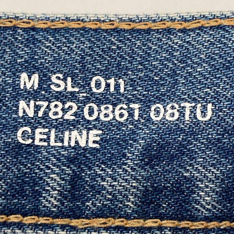 Celine N782 086T 08TU Blue Cotton Vintage Union Wash Button Fly Denim Pants 30