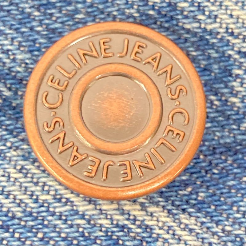 Celine N782 086T 08TU Blue Cotton Vintage Union Wash Button Fly Denim Pants 30