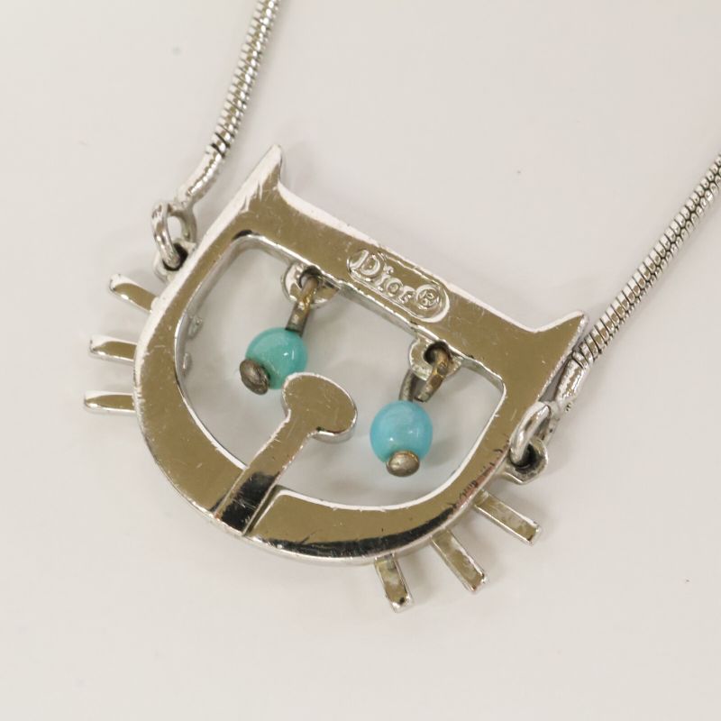 DIOR Turquoise Cat Motif