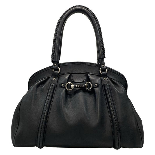 Dior/christian Dior Handbag My Dior Frame Bag Black Braided Handle Leather