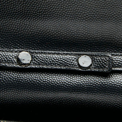 Saint Laurent Cassandra YSL Logo Chain Wallet Black Leather Women Saint Laurent