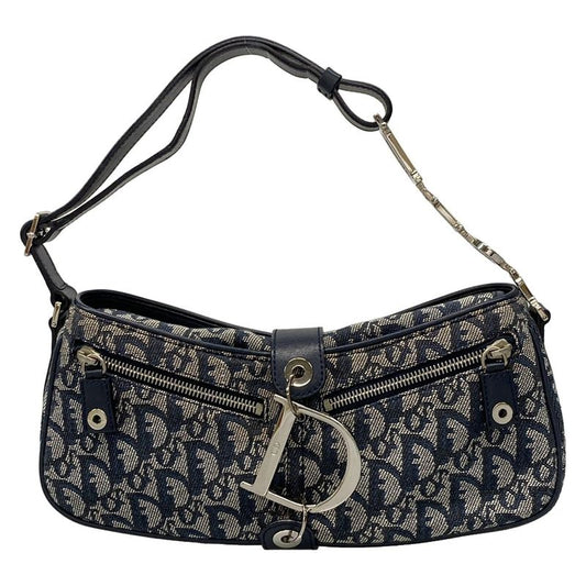 Dior/christian Dior Shoulder Bag - Ivory And Navy Dcharm Leather