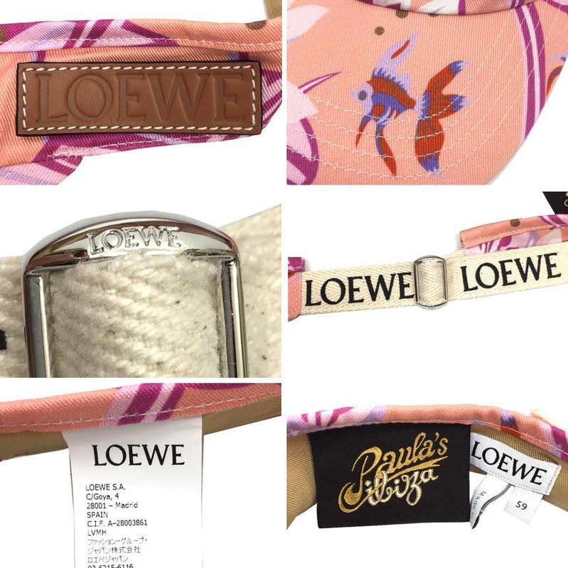 Loewe Paula's Ibiza Collection Sun Visor Size 59 Pink Never Used Hat Aq4883