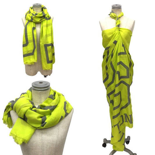 Sale Louis Vuitton Large Shawl Etoile Fluo Louis Mp2152 Cotton Silk Yellow