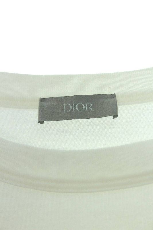 Dior X ERL 23SS 313j647a0817 Slub Cotton Jersey Logo Embroidered T-shirt Men's