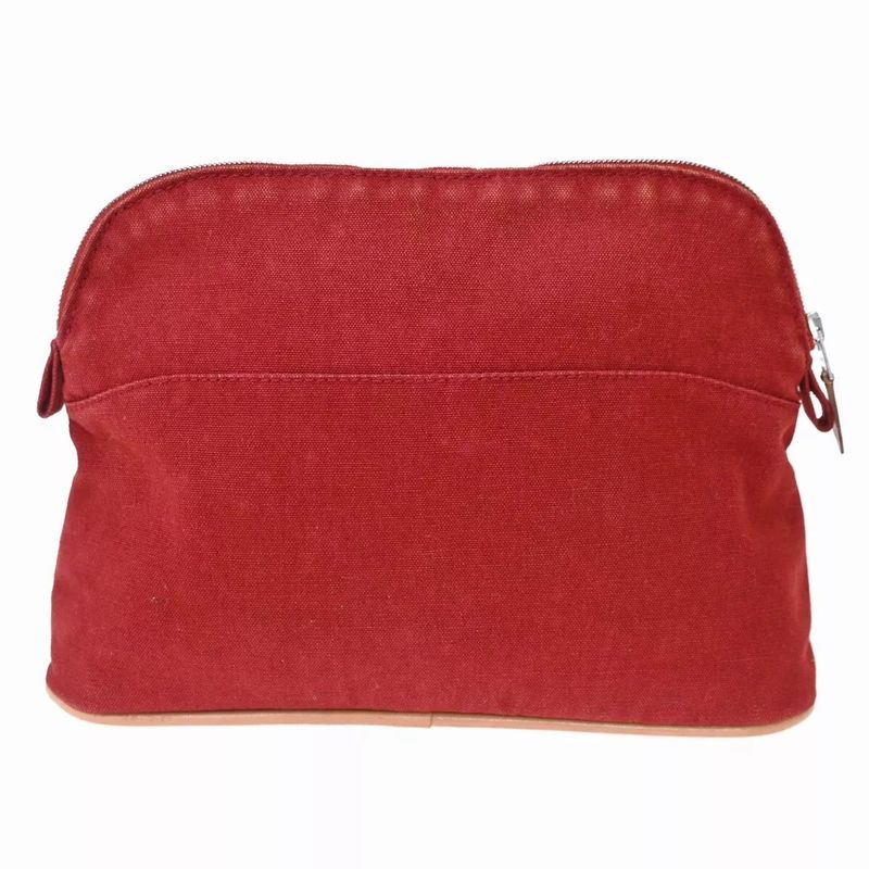 Hermes Ermel Pouch Bolide Makeup Pouch Cotton Red 05bs063