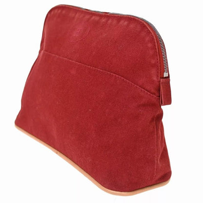 Hermes Ermel Pouch Bolide Makeup Pouch Cotton Red 05bs063