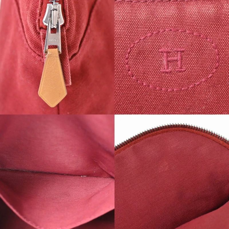 Hermes Ermel Pouch Bolide Makeup Pouch Cotton Red 05bs063