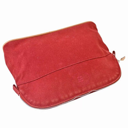 Hermes Ermel Pouch Bolide Makeup Pouch Cotton Red 05bs063