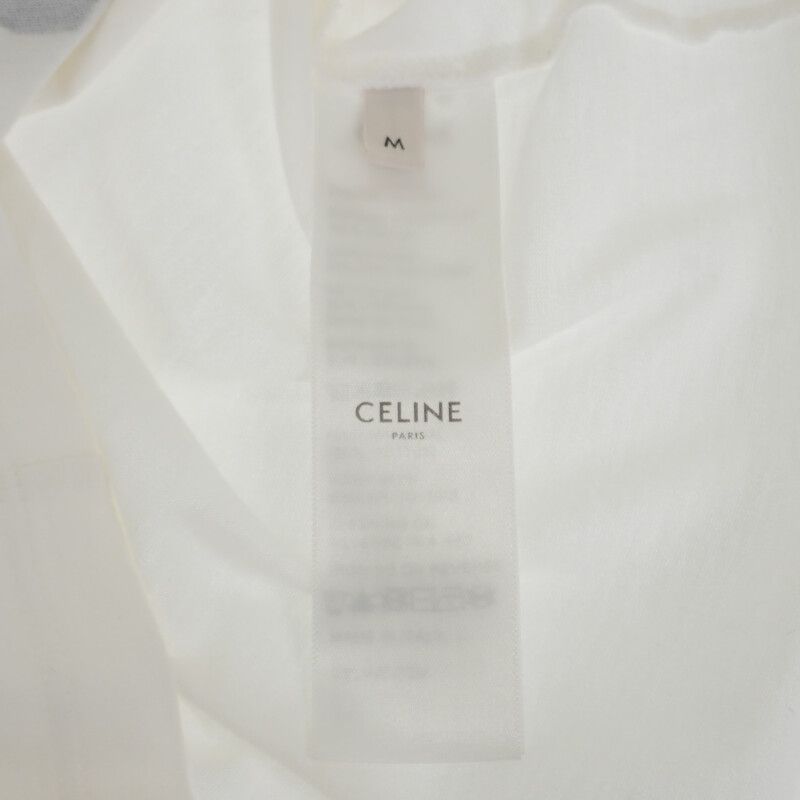 Celine Anchor 70's Crew Neck M 2x80d671q.01ma Short Sleeve T-shirt Cotton White