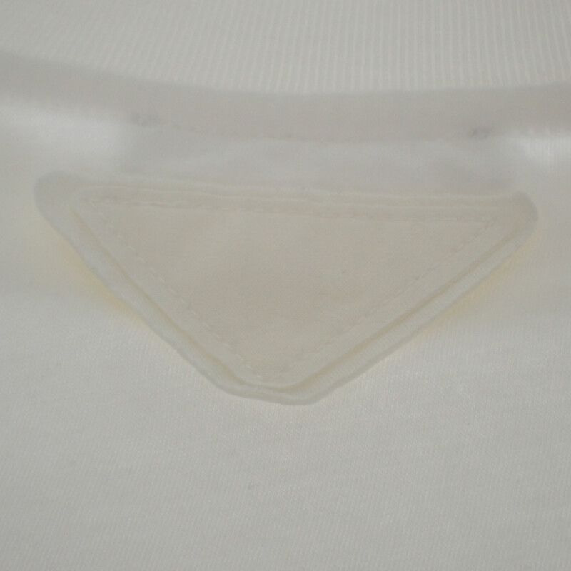 Prada Crew Neck None L Ujm492s151ilk Short Sleeve T-shirt Cotton White Men