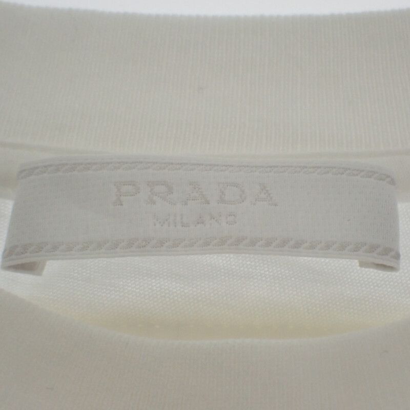 Prada Crew Neck None L Ujm492s151ilk Short Sleeve T-shirt Cotton White Men