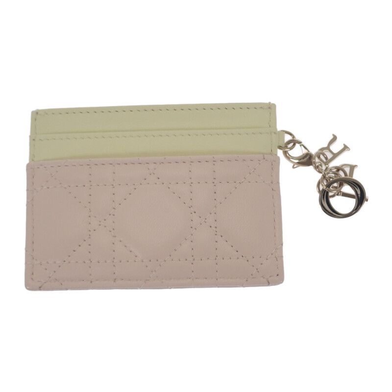 Christian DIOR Lady Dior Freesia Card Holder S0974obws Card Case Lambskin Pink
