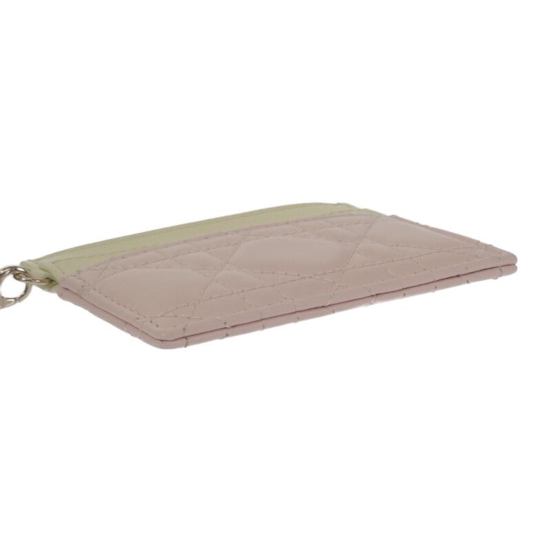 Christian DIOR Lady Dior Freesia Card Holder S0974obws Card Case Lambskin Pink