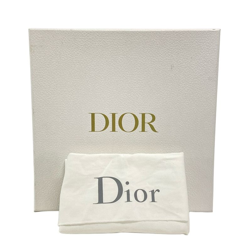Dior/christian Dior Clutch Bag Logogram Ivory X Black X Blue Leather