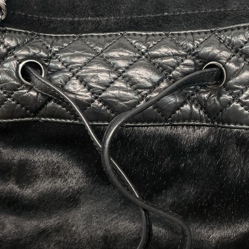 Chanel Tote Bag - A32499 Black Chain Shoulder/silver Hardware Leather