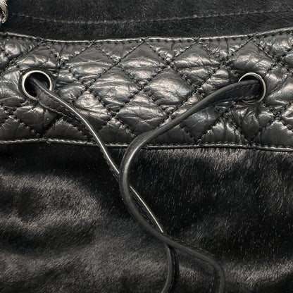 Chanel Tote Bag - A32499 Black Chain Shoulder/silver Hardware Leather