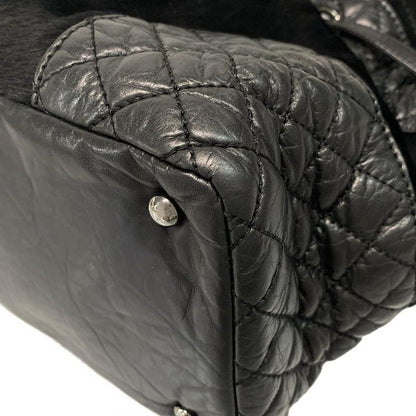 Chanel Tote Bag - A32499 Black Chain Shoulder/silver Hardware Leather