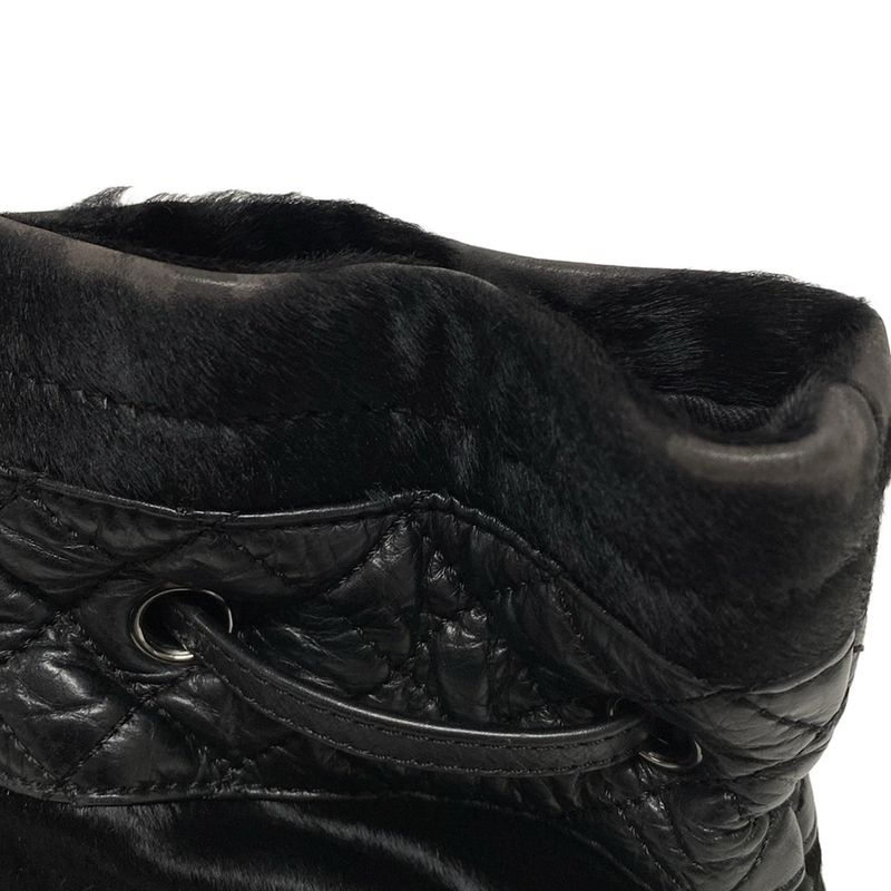 Chanel Tote Bag - A32499 Black Chain Shoulder/silver Hardware Leather