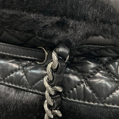 Chanel Tote Bag - A32499 Black Chain Shoulder/silver Hardware Leather