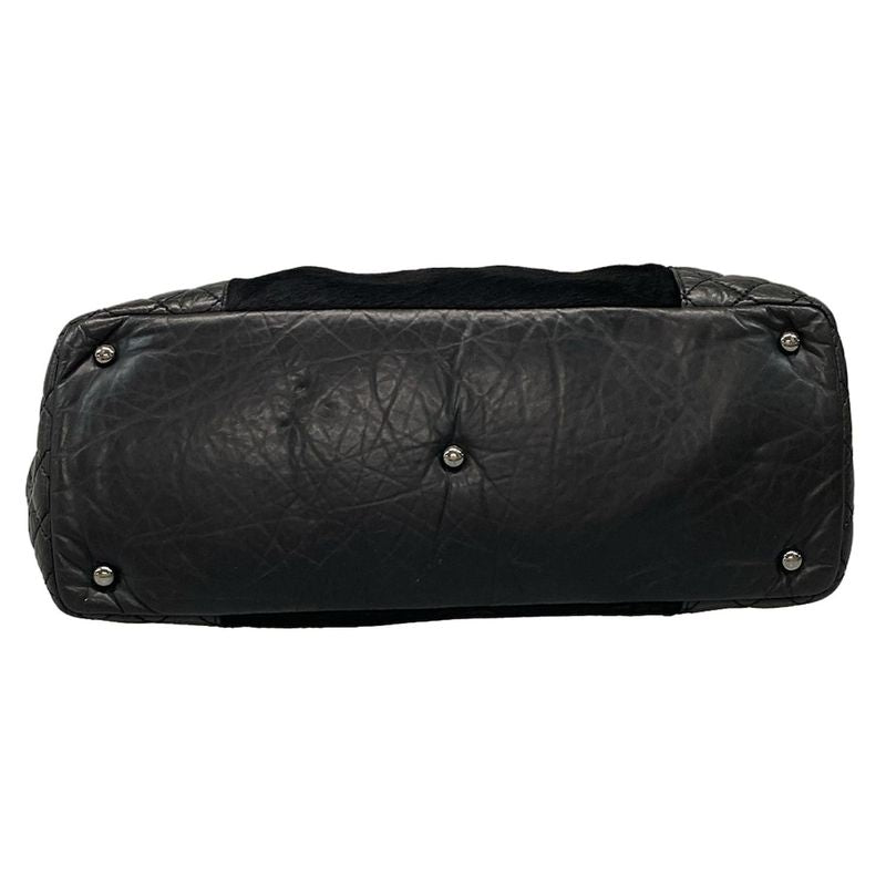 Chanel Tote Bag - A32499 Black Chain Shoulder/silver Hardware Leather