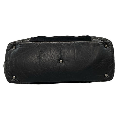 Chanel Tote Bag - A32499 Black Chain Shoulder/silver Hardware Leather