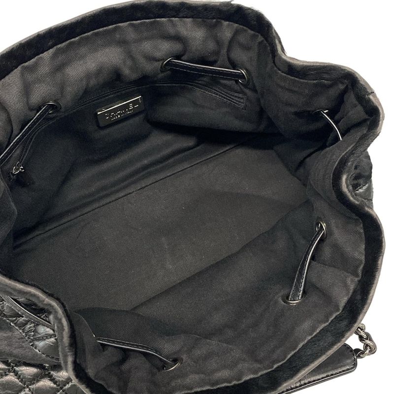 Chanel Tote Bag - A32499 Black Chain Shoulder/silver Hardware Leather