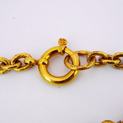 Chanel Necklace Vintage Coco Mark Round Shape Circle GP Plated Gold Ladies