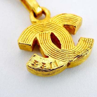 Chanel Necklace Vintage Coco Mark GP Plated Rhinestone Gold Ladies