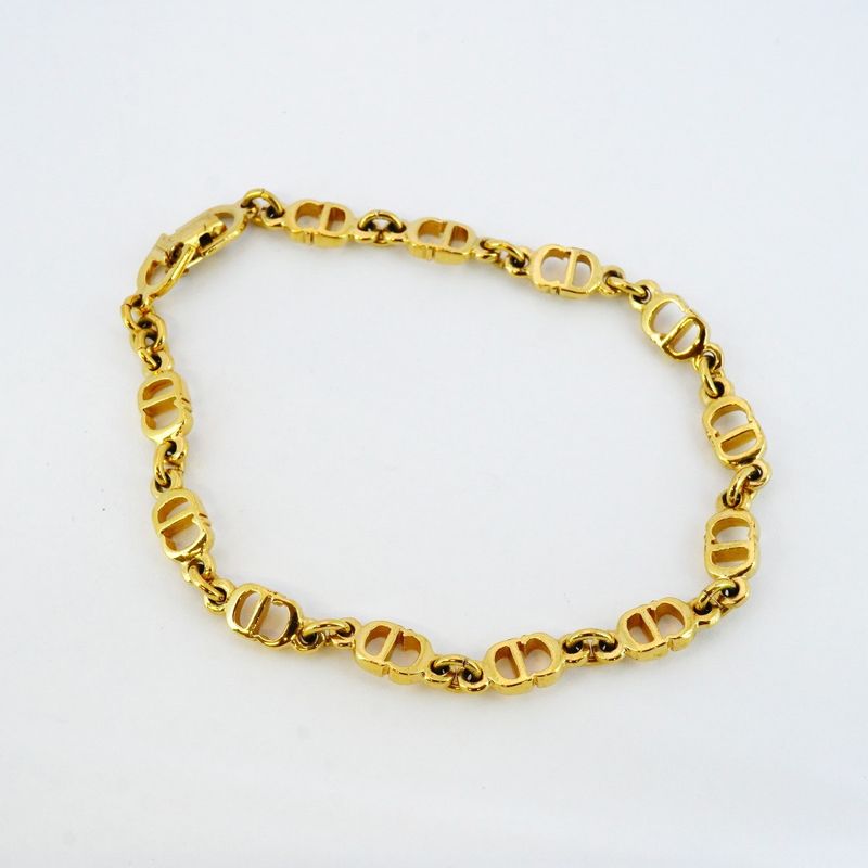 Christian Dior Bracelet CD Logo GP Plated Gold Ladies