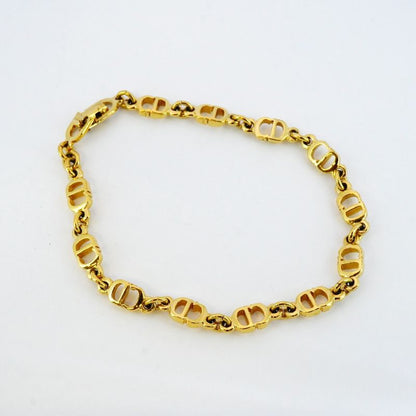 Christian Dior Bracelet CD Logo GP Plated Gold Ladies