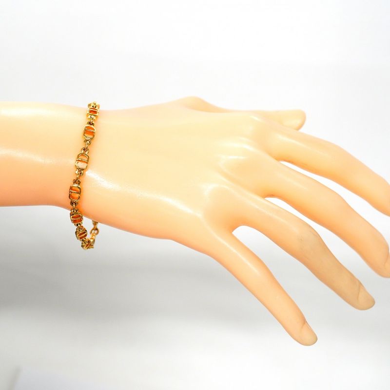 Christian Dior Bracelet CD Logo GP Plated Gold Ladies
