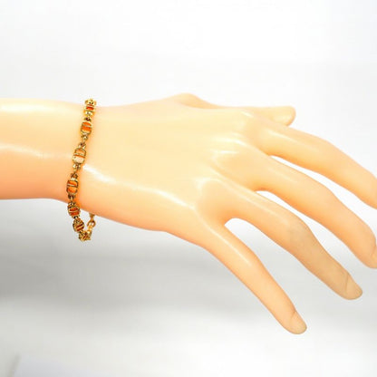 Christian Dior Bracelet CD Logo GP Plated Gold Ladies