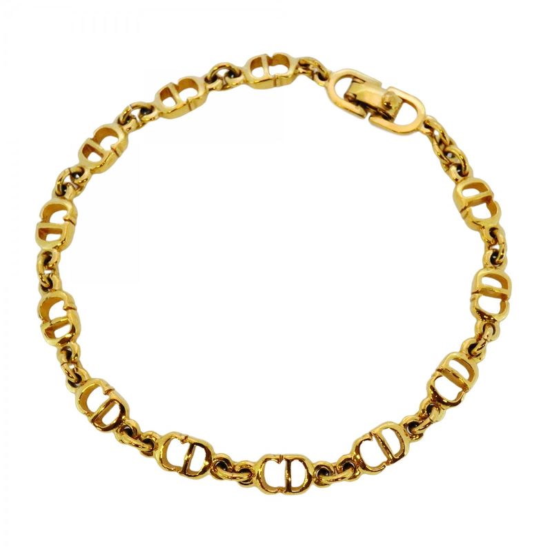 Christian Dior Bracelet CD Logo GP Plated Gold Ladies