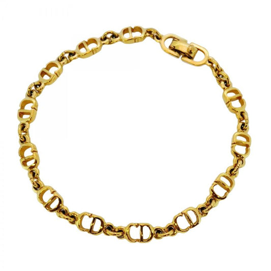 Christian Dior Bracelet CD Logo GP Plated Gold Ladies