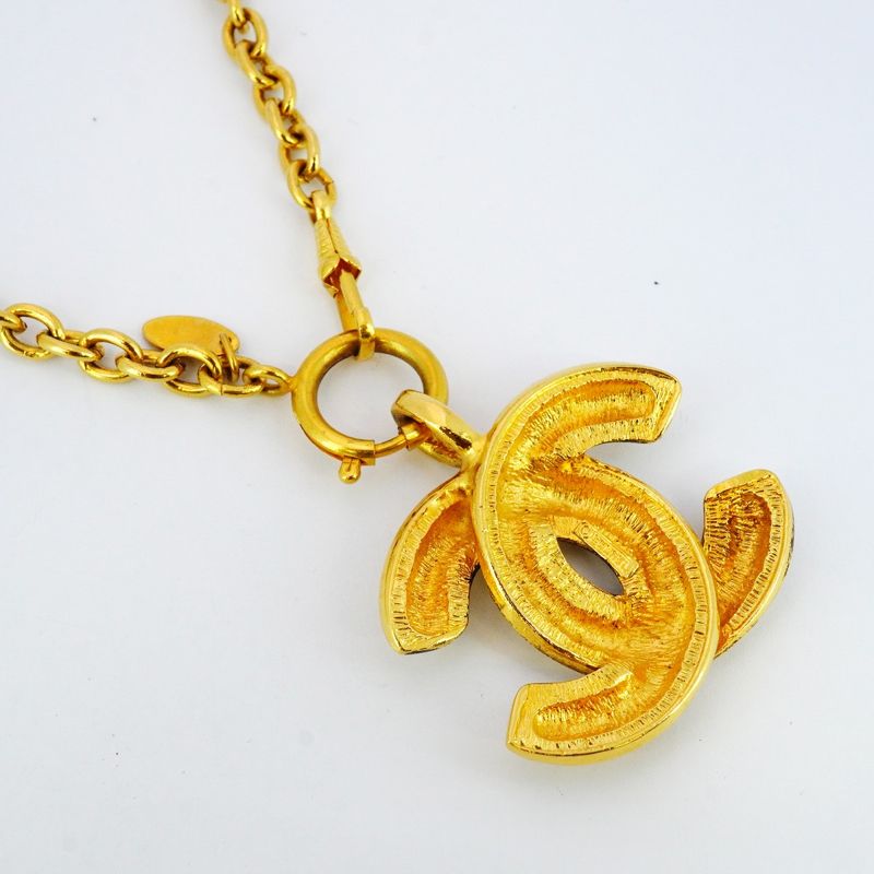 Chanel Necklace Vintage Coco Mark Matelasse GP Plated Gold Ladies