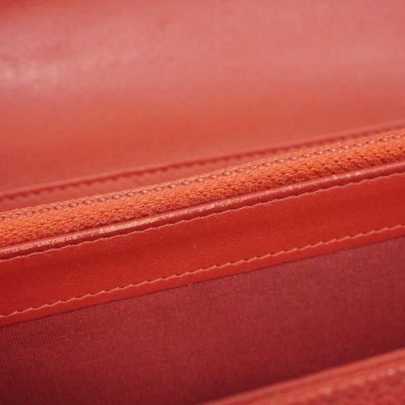 Chanel Long Wallet CC Filigree Caviar Skin Red Gold Hardware Women